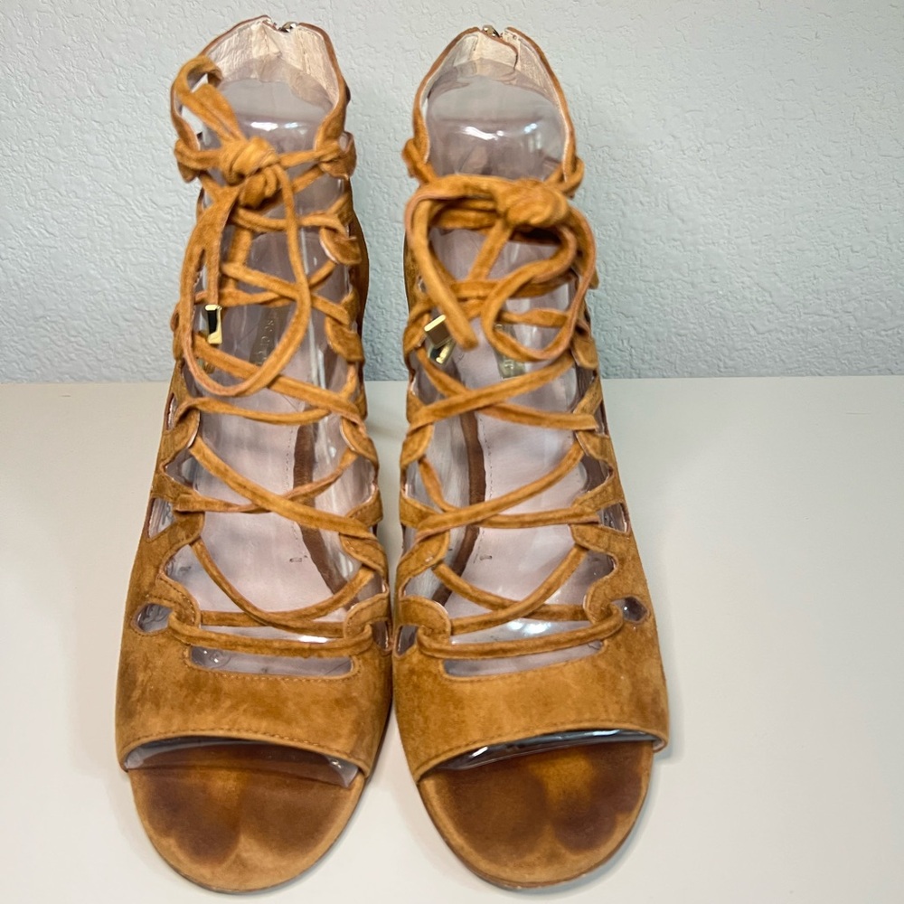 Louise et Cie Tan Suede Lace-Up Heels - Picture 4 of 4